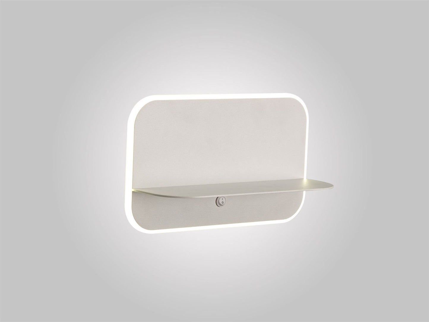 Mantra Fusion Lanzarote Wall Light Shelf with USB Sockets, 18W LED, 3000K, 1400lm, Matt White, 3yrs Warranty
