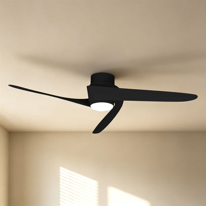 Groenland 122cm 24W LED Dimmable Ceiling Light With Built-In 30W DC Fan, 2700-5000K Remote & APP Control, 1700lm, Black, 5yrs Warranty