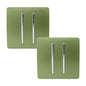 Trendi 2 Gang 2 Way 240V Screwless Artistic Modern Glossy 10 Amp Chrome Rocker Electrical Wall Light Switch in Moss Green (2 pack)