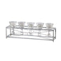 Diyas Home (DH) Tessa Candle Holder 5 Polished Chrome/Clear Glass Art
