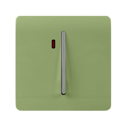 Trendi Artistic Modern Glossy 20 A Tactile Light Switch & Neon Insert Moss Green