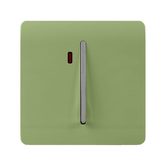 Trendi Artistic Modern Glossy 20 A Tactile Light Switch & Neon Insert Moss Green