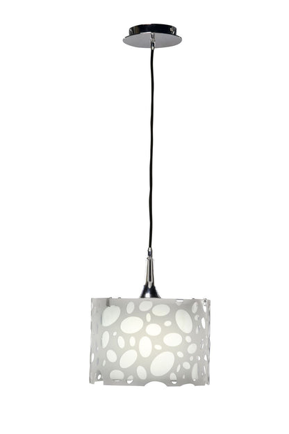Mantra Lupin 25cm Pendant 1 Light E27, Gloss White/White Acrylic/Polished Chrome, CFL Lamps INCLUDED