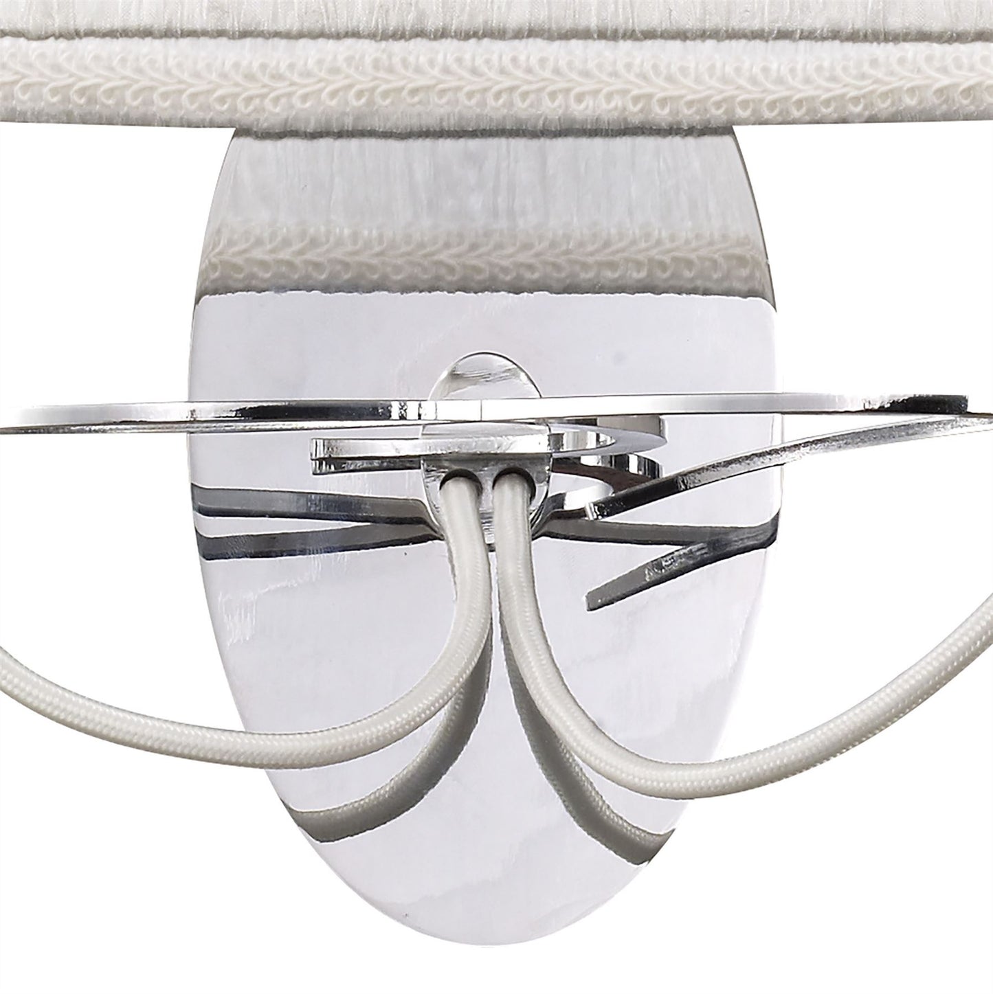 Mantra Lucca Wall Light Switched 2 Light E27, Polished Chrome with White Shade & Clear Crystal