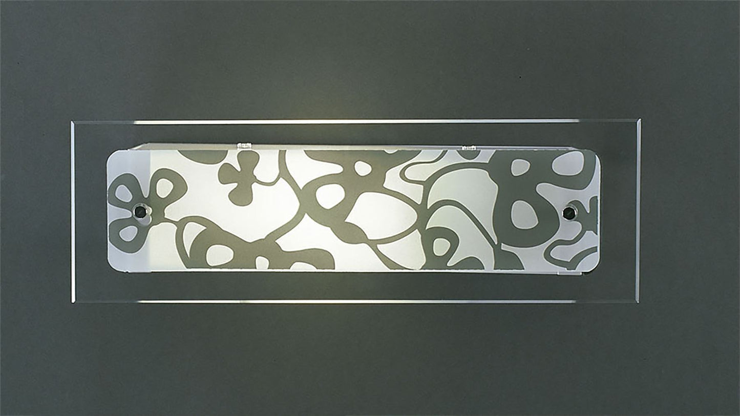 Mantra Euphoria Wall Light 1 Light L1/SGU10 Small Bar, Polished Chrome/Opal White Glass, CFL Lamps INCLUDED