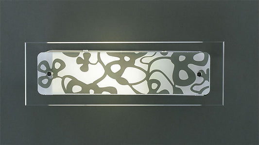 Mantra Euphoria Wall Light 1 Light L1/SGU10 Small Bar, Polished Chrome/Opal White Glass, CFL Lamps INCLUDED
