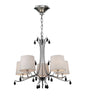 Mantra M6314 Andrea Pendant 81.5cm Round, 5 x E14 (Max 20W), Polished Chrome, White Shades, Black Crystal Droplets