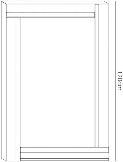 Diyas Home Nevada 120cm x 80cm Black Boarder Cut Detailed Mirror (Pallet Shipment Only, Additional Charges May Apply.) Item Weight: 16kg Mirrors