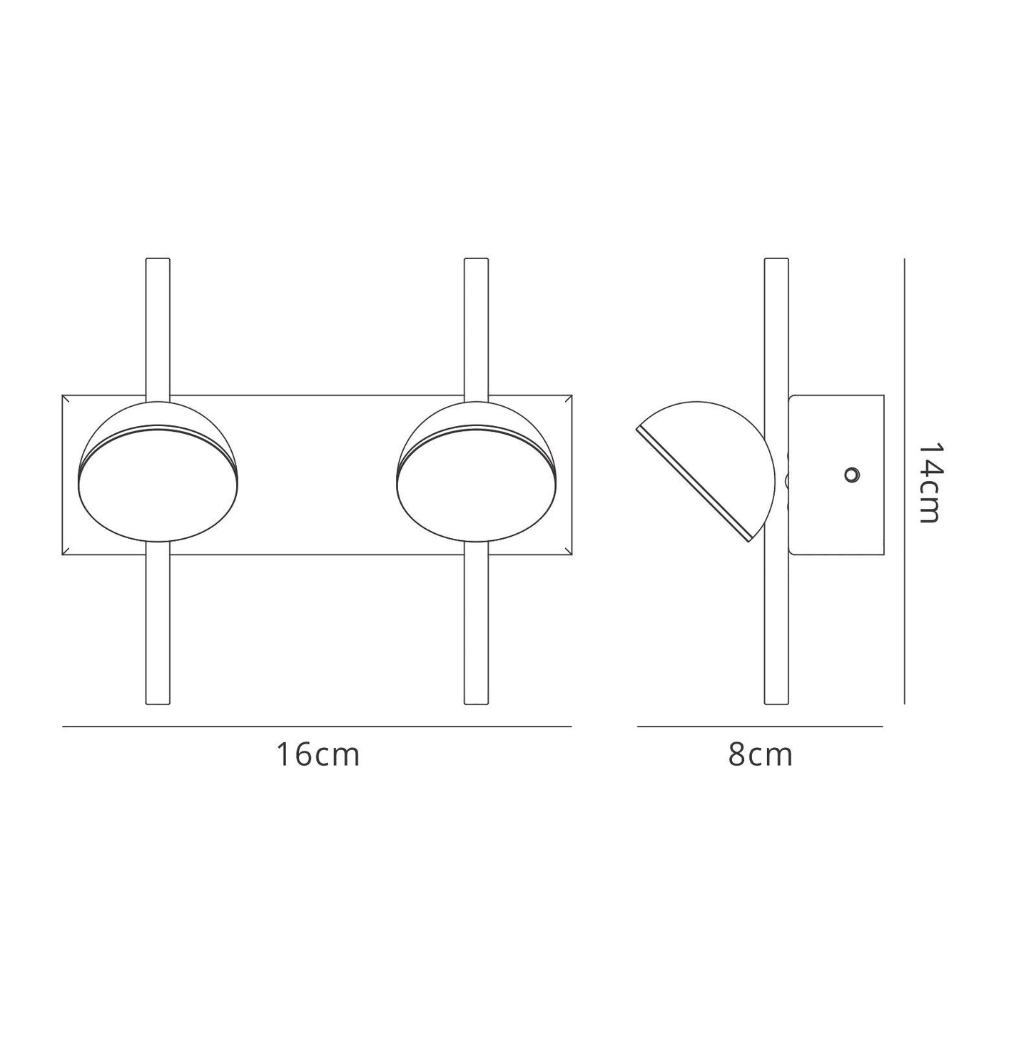 Mantra M6265 Adn 2 Light Wall Light, 6W LED, 3000K, 330lm, White, 3yrs Warranty