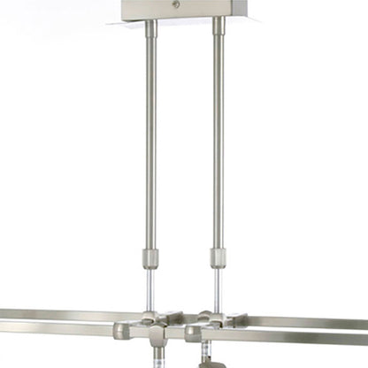 Diyas Ticino Rectangular Telescopic  6 Light G9 Satin Chrome Ceiling Pendant Light Fitting