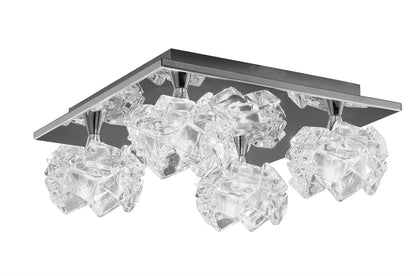 Mantra M3954 Artic Ceiling 4 Light G9 Square, Polished Chrome