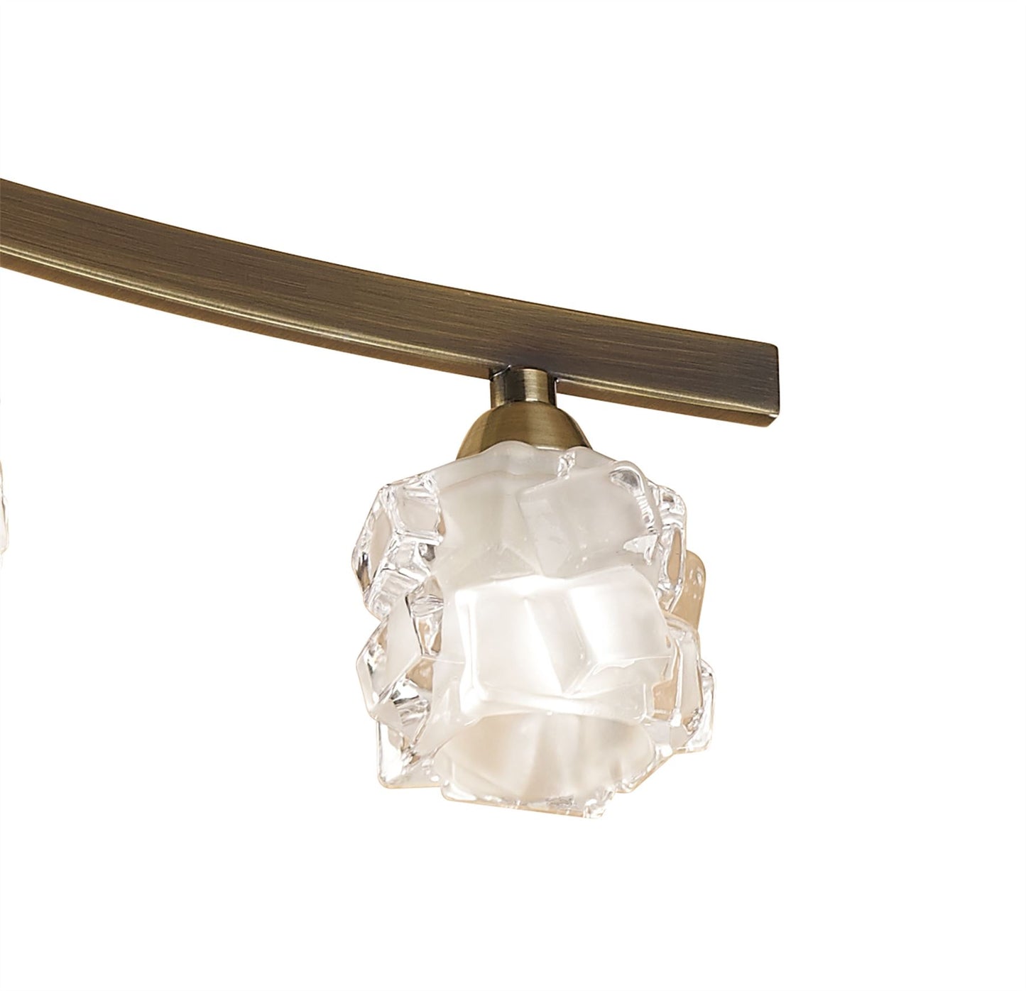 Mantra M1861 Ice Rectangular Telescopic Semi Flush Convertible 6 Light G9 ECO, Antique Brass