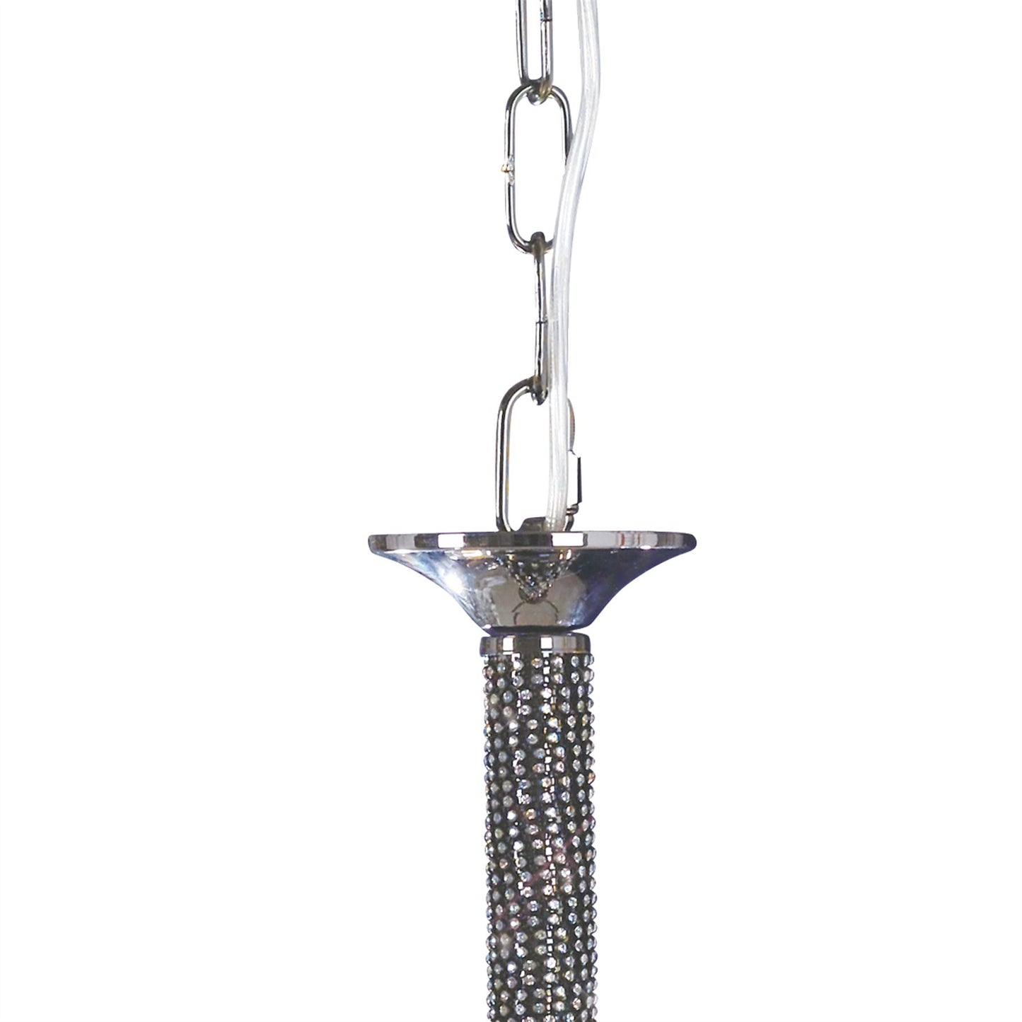 Diyas Elena 52cm  3 Light E14 Black Chrome/Crystal Ceiling Pendant Light Fitting