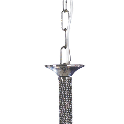 Diyas Elena 52cm  3 Light E14 Black Chrome/Crystal Ceiling Pendant Light Fitting