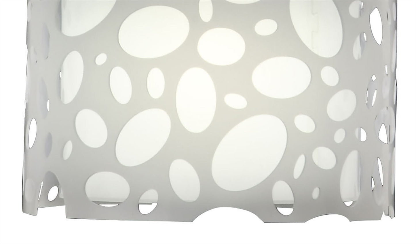 Mantra Lupin 25cm Pendant 1 Light E27, Gloss White/White Acrylic/Polished Chrome, CFL Lamps INCLUDED