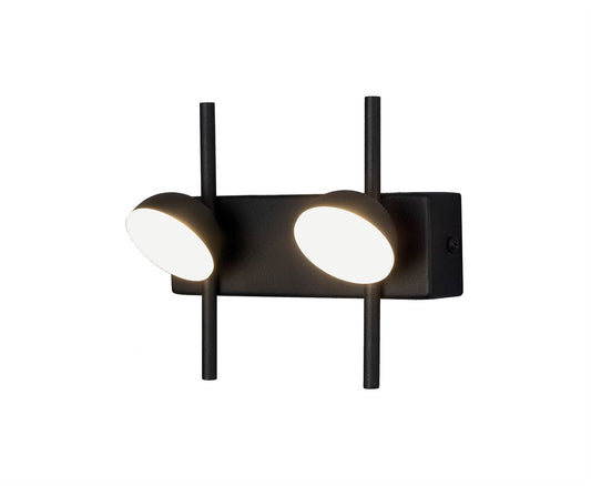 Mantra Adn 2 Light Wall Light, 6W LED, 3000K, 500lm, Black, 3yrs Warranty