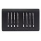 Trendi 8 Gang 2 Way Rocker Matt Black Double Plate Light Switch in Matt Black