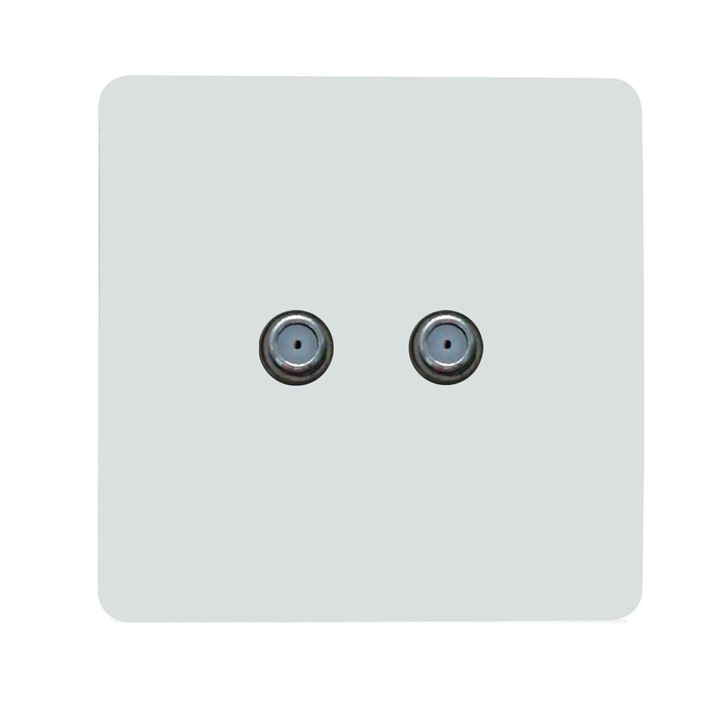 Trendi Switch 2 Gang Male F-Type Satellite Television Socket in Ice White