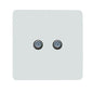 Trendi Switch 2 Gang Male F-Type Satellite Television Socket in Ice White