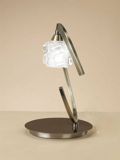 Mantra M1866 Ice Table Lamp 1 Light G9 ECO, Antique Brass
