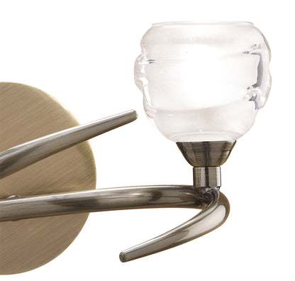 Mantra M1825/S Loop Wall Light Switched 2 Light G9 ECO, Antique Brass - M1825/S