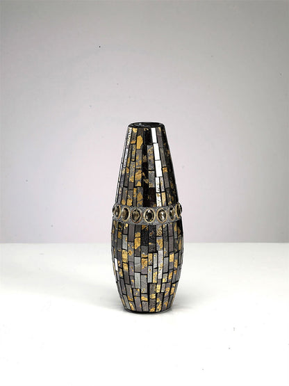 Diyas Home (DH) Almira Mosaic Vase Small Brown/French Gold Mosaic