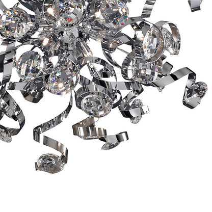 Diyas Kurlz 52cm  9 Light G4 Polished Chrome/Crystal, NOT LED/CFL Compatible Ceiling Light Fitting
