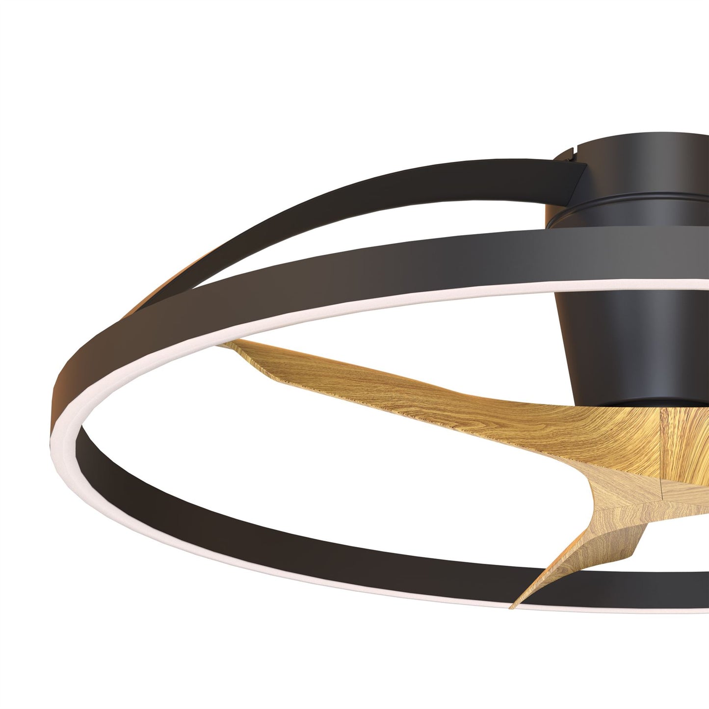 Nepal II Mini 75cm 32W LED Dimmable Light With Built-In 32W DC Reversible Fan, Black/Wood Finish c/w Remote Control, 4000lm, 5yrs Warranty