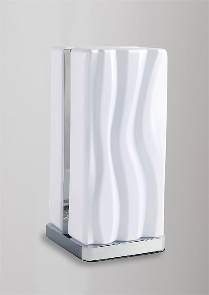 Mantra M5046 Arena Table Lamp 8W LED White IP20 3000K, 1080lm, Polished Chrome/White Acrylic, 3yrs Warranty