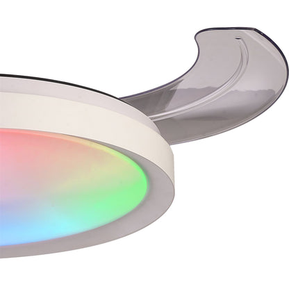Siberia 50W LED Dimmable White/RGB Ceiling Light With Built-In 30W DC Fan, 3000-6500K Remote Control, 3200lm, White, 5yrs Warranty