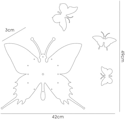 Diyas Home (DH) Infinity Butterfly Clock White/Crystal Wall