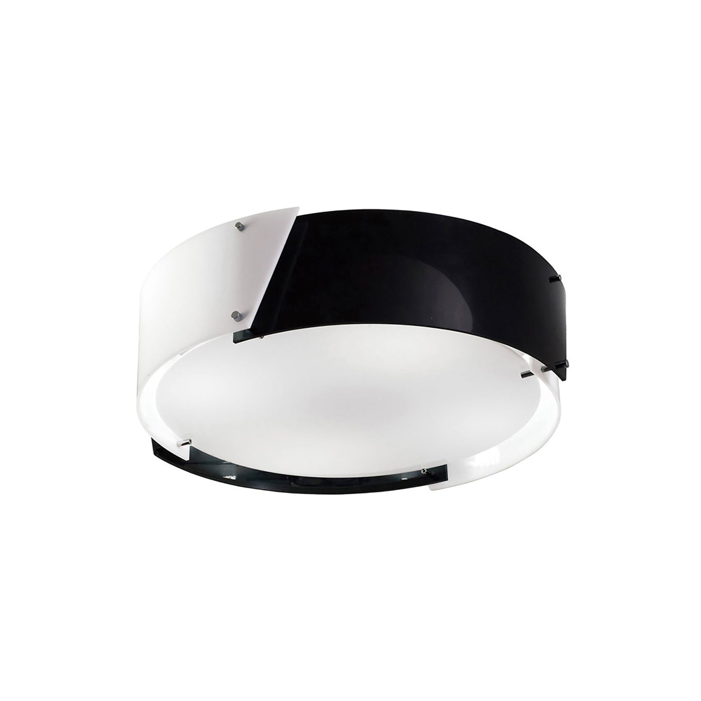 Diyas Dakota 57cm Flush  Small 4 Light E27 Polished Chrome/Black & White Acrylic Ceiling Light Fitting
