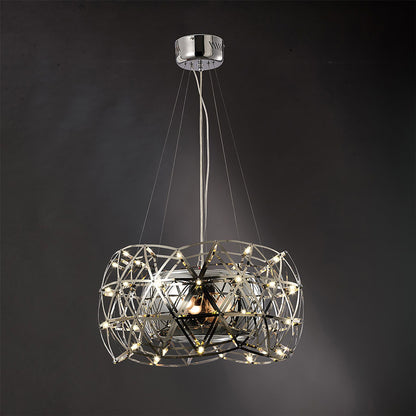 Diyas Atria 65cm  3 Light E27 with LEDs and Remote Control Stainless Steel Ceiling Pendant Light Fitting