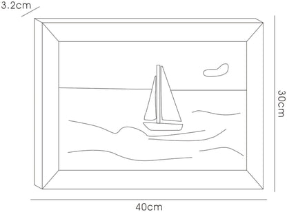 Diyas Home Crystal Wall Art (DH) Play Sailing, Black Frame, Clear Crystal Framed