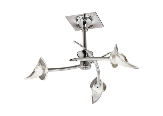 Mantra M0306 Flavia Semi Ceiling Round 3 Light G9, Polished Chrome