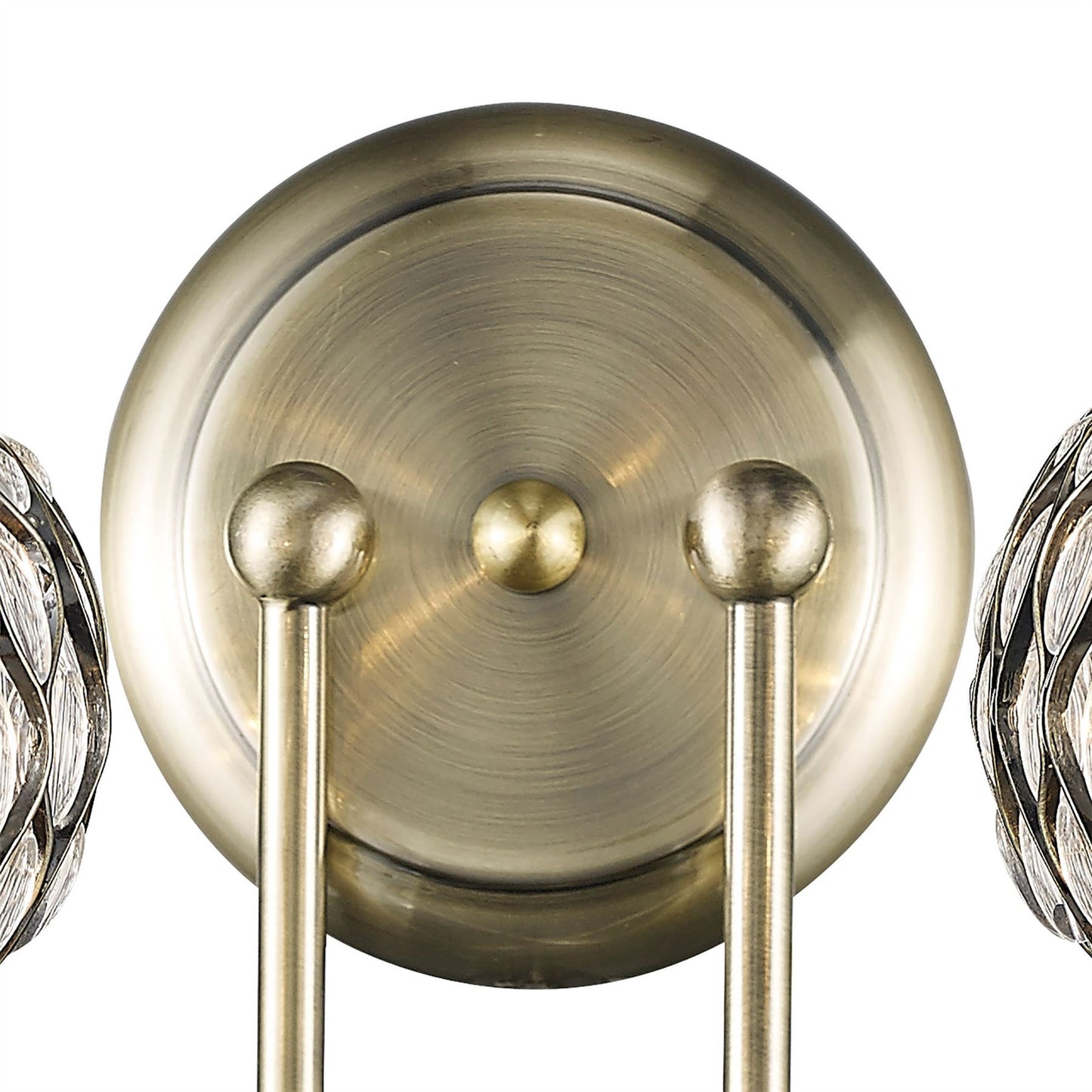 Diyas Chelsie Wall Light 2 Light G9 Antique Brass/Clear Beaded Glass