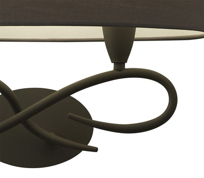 Mantra Lua Wall Light Switched 2 Light E27, Ash Grey with Ash Grey Shade