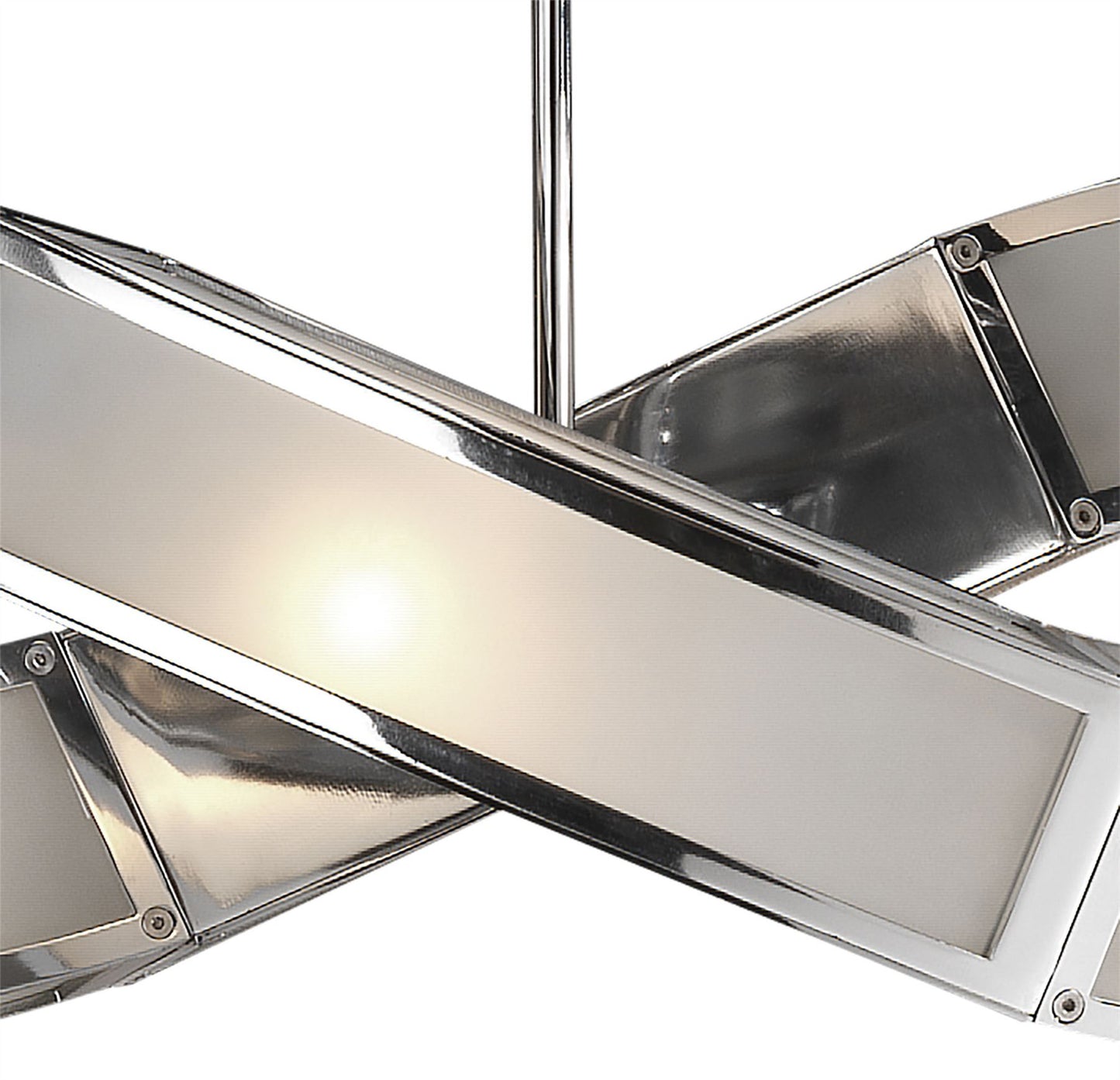 Mantra M0388 Duna E27 Rectangular Pendant 2 Arm 6 Light E27, Polished Chrome/White Acrylic