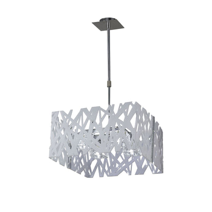 Mantra Tokio Square Telescopic Convertible To Semi Flush 4 Light G9, Gloss White/Polished Chrome