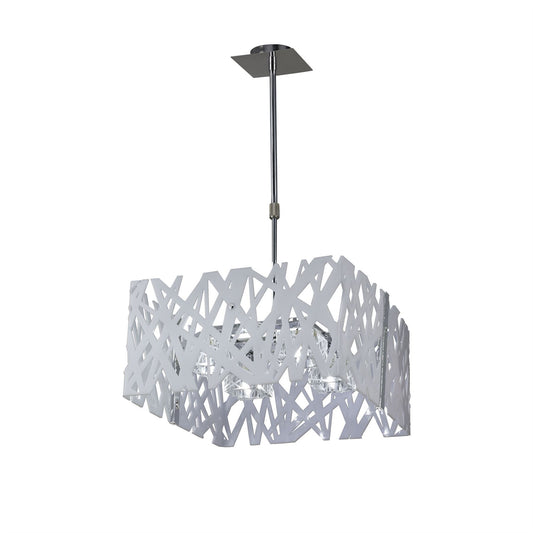 Mantra Tokio Square Telescopic Convertible To Semi Flush 4 Light G9, Gloss White/Polished Chrome