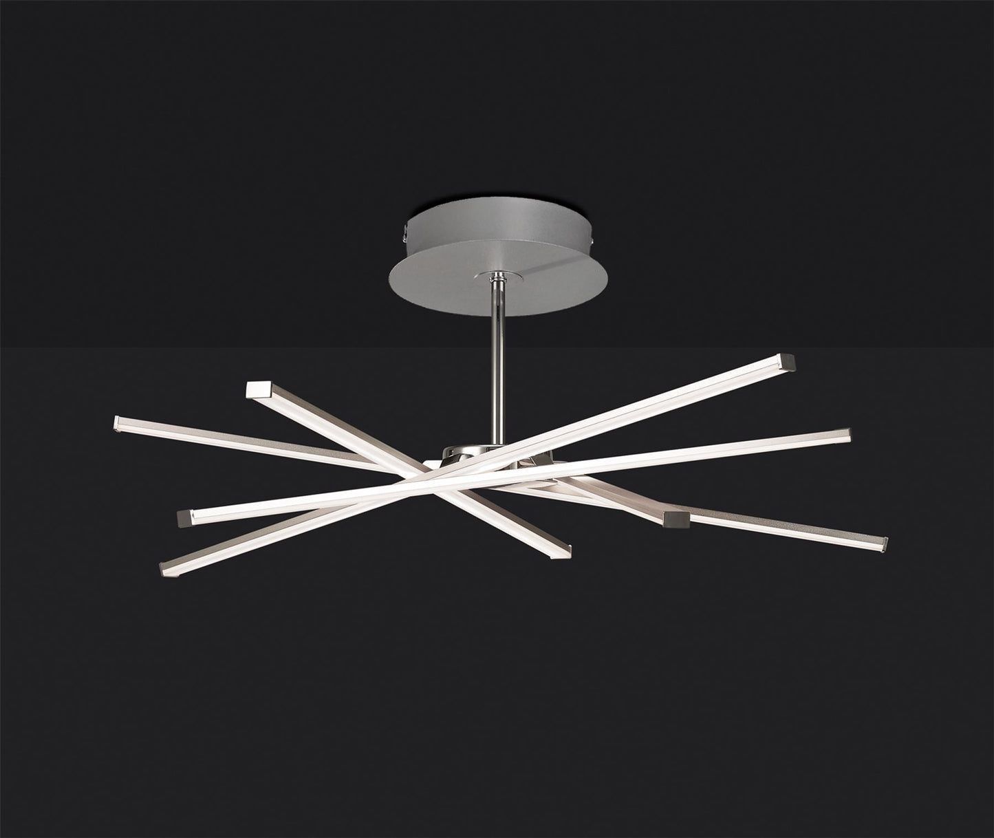 Mantra Star LED Star Semi Flush, 42W LED, 3000K, 3700lm, Silver/Frosted Acrylic/Polishde Chrome, 3yrs Warranty Ceiling