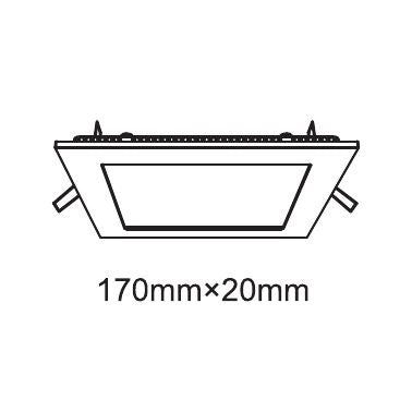 Techtouch Intego R Ecovision Intego Recessed Ecovision, 170mm, Square, 12W LED, Cool White, 4000K, 1000lm, 120°, White Frame, Inc. Driver, Cut Out: 150mm, 2yrs Warranty