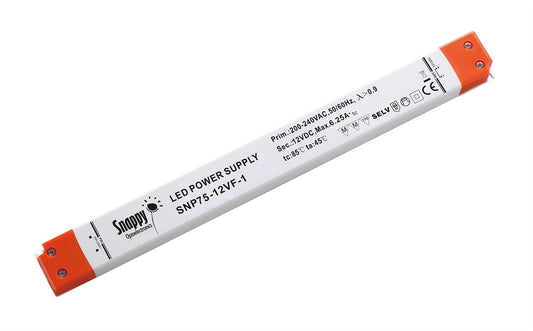 Snappy SNP, 75W, Constant Voltage Non-Dimmable PC Linetype LED Driver, 12VDC, IP20, Screw Connection, 5 yrs Warranty