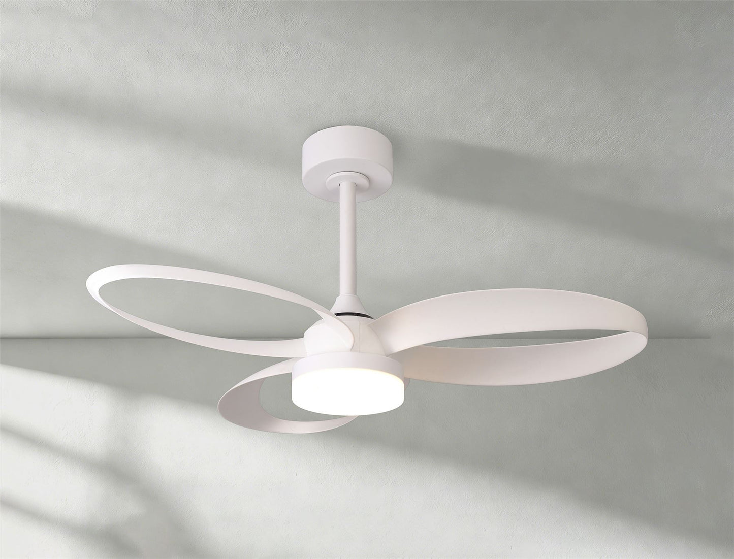 Infinity Fan 92.6cm 24W LED Dimmable Ceiling Light With Built-In 30W DC Reversible Fan, Remote Control 2700-5000K, 1800lm, White