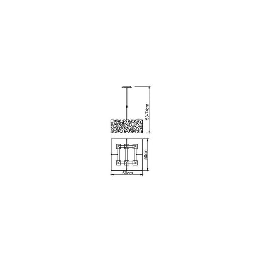 Mantra Tokio Square Telescopic 6 Light G9, Gloss Black/Polished Chrome