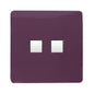 Trendi Artistic Modern Glossy Tactile Telephone Socket + Cat 5e&Cat 6 RJ45 PC Socket Plum