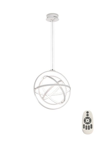 Mantra M5741 Orbital Pendant Round 60cm, 4 Ring, 90W LED 3000K, 3250lm, RF Remote Control White, 3yrs Warranty