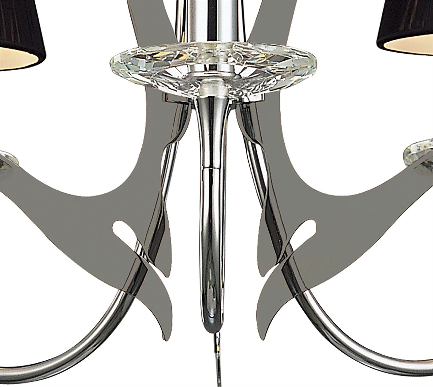 Mantra Acanto 48cm Pendant Round 3 Light E14, Polished Chrome with Black Shades