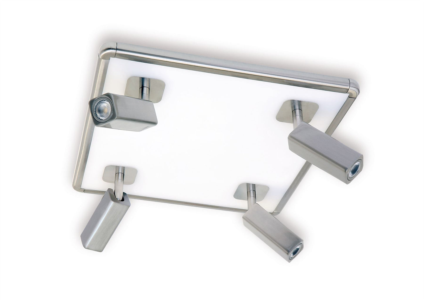 Mantra M5250 Ibiza Ceiling Light 4 Head with Backlit Light 40W LED Square Satin Nickel 4000K, 3000lm,, 3yrs Warranty