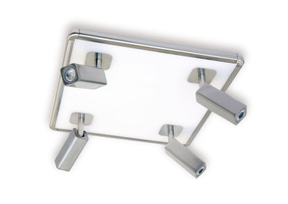 Mantra M5250 Ibiza Ceiling Light 4 Head with Backlit Light 40W LED Square Satin Nickel 4000K, 3000lm,, 3yrs Warranty